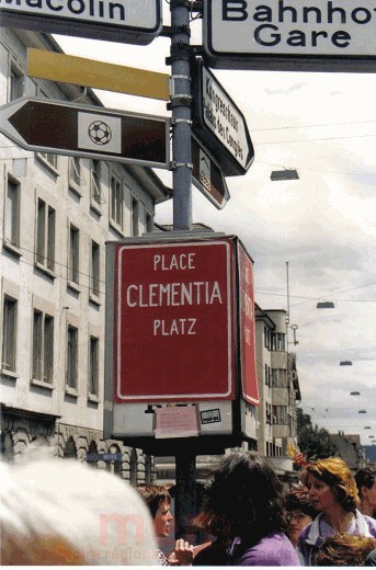 La place Clémentia à Bienne, en 1991